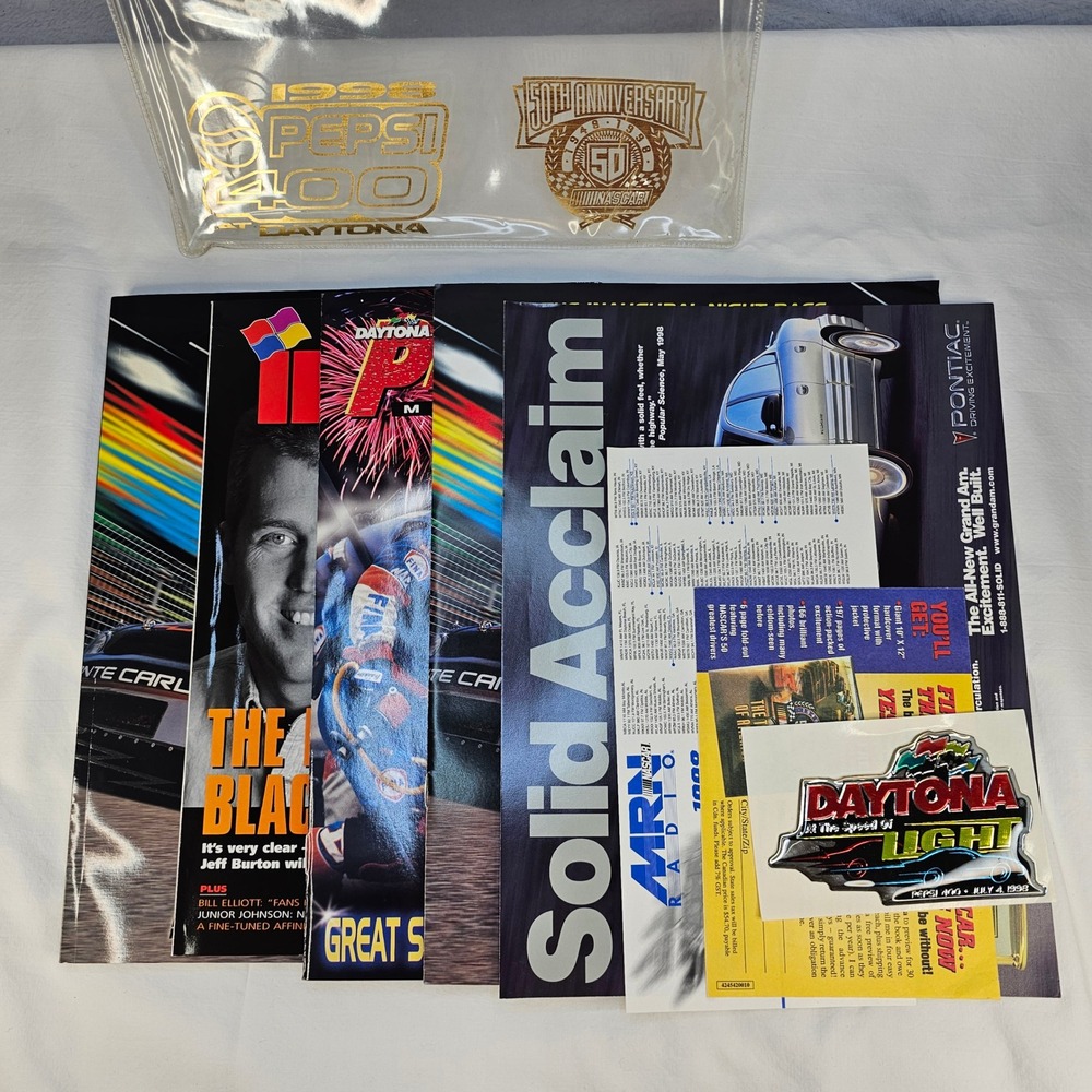 Vintage 1998 Pepsi 400‎ Daytona Inaugural Night Race NASCAR 50th Anniversary Set
